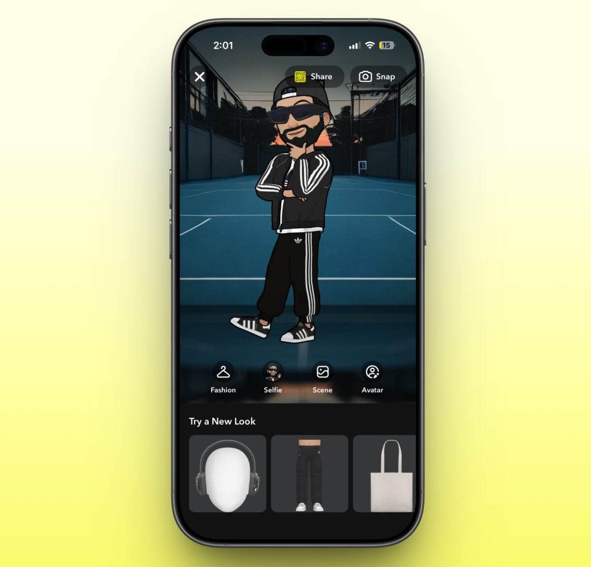 Comic bitmoji on snapchat