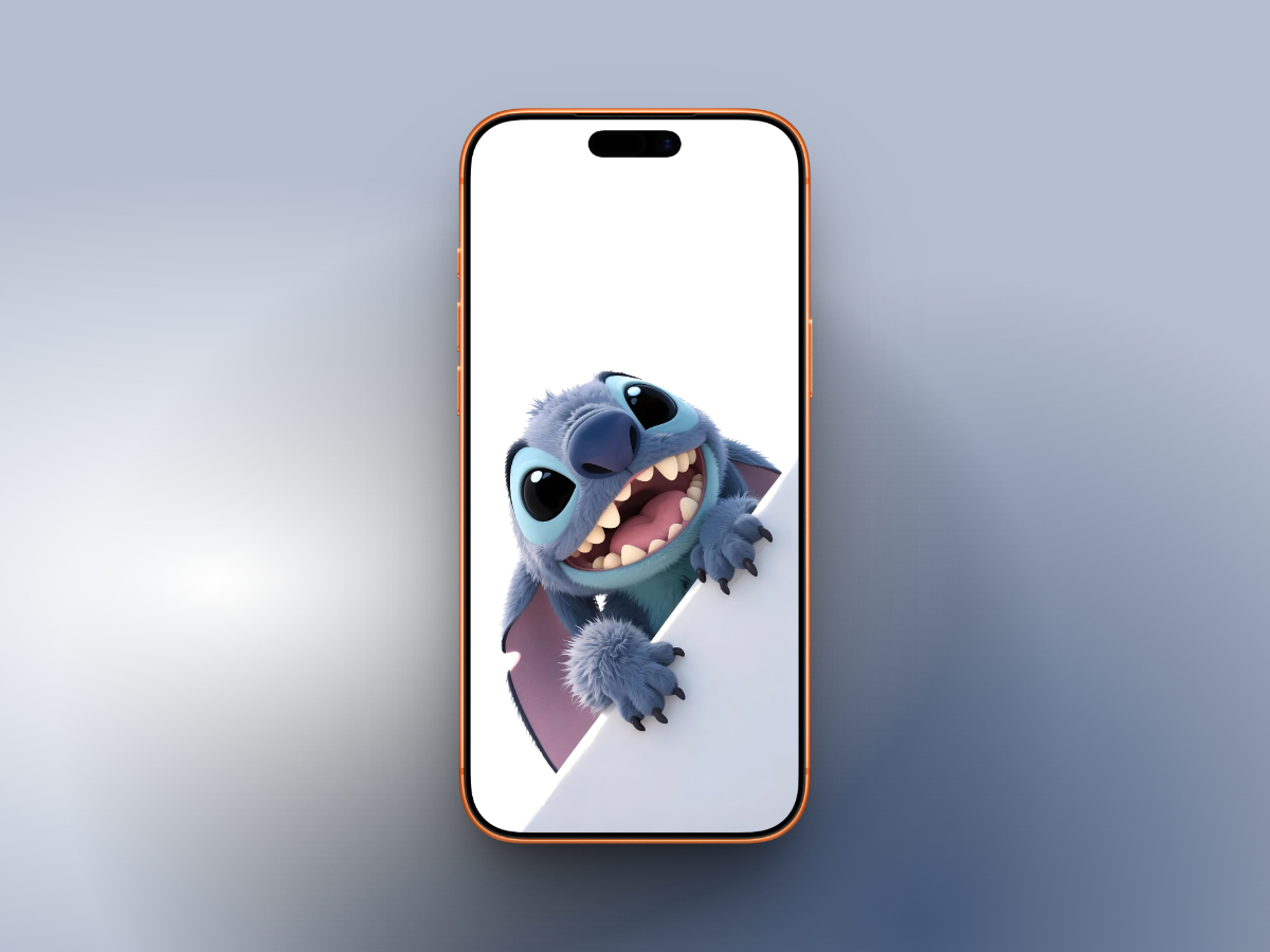 Excited furry stitch wallpaper