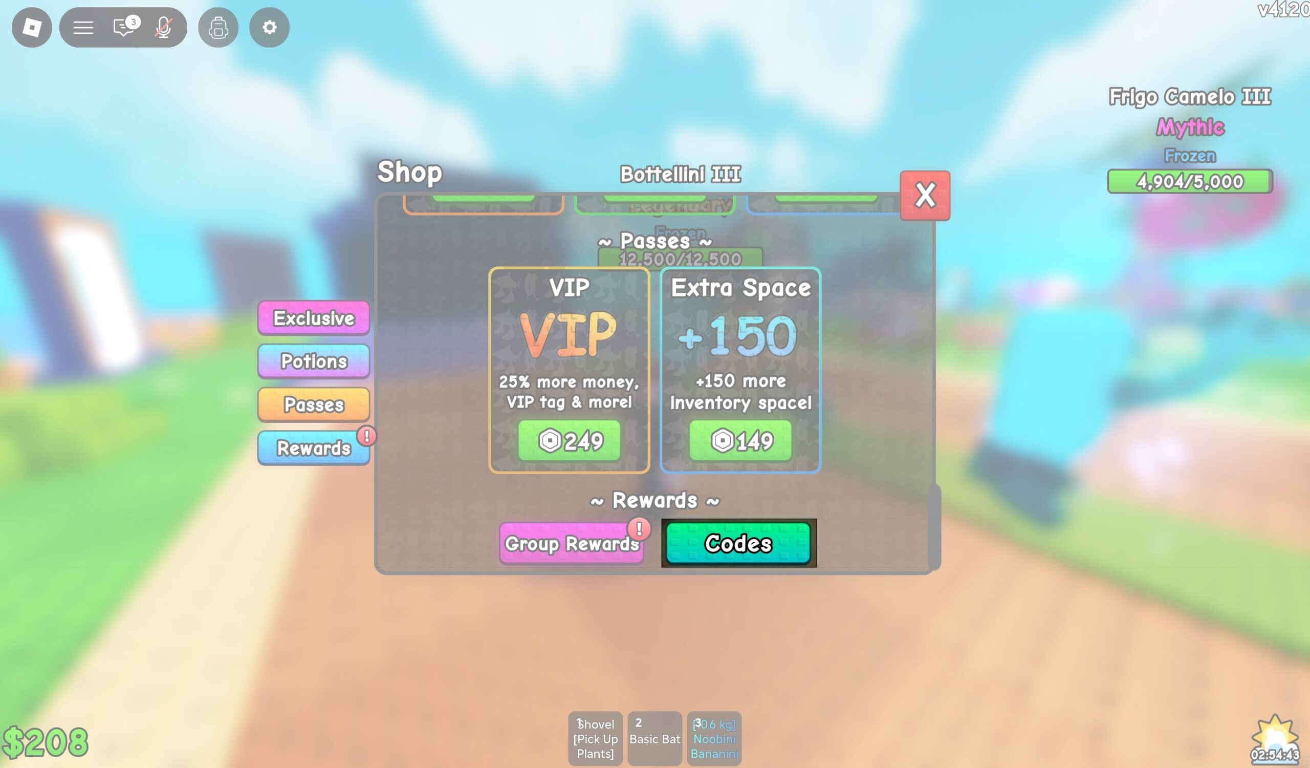 Scroll to the bottom and tap codes