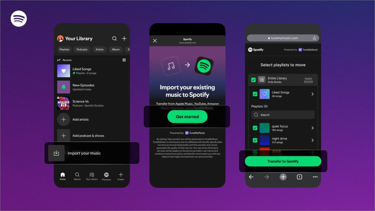 Spotify playlists transfer