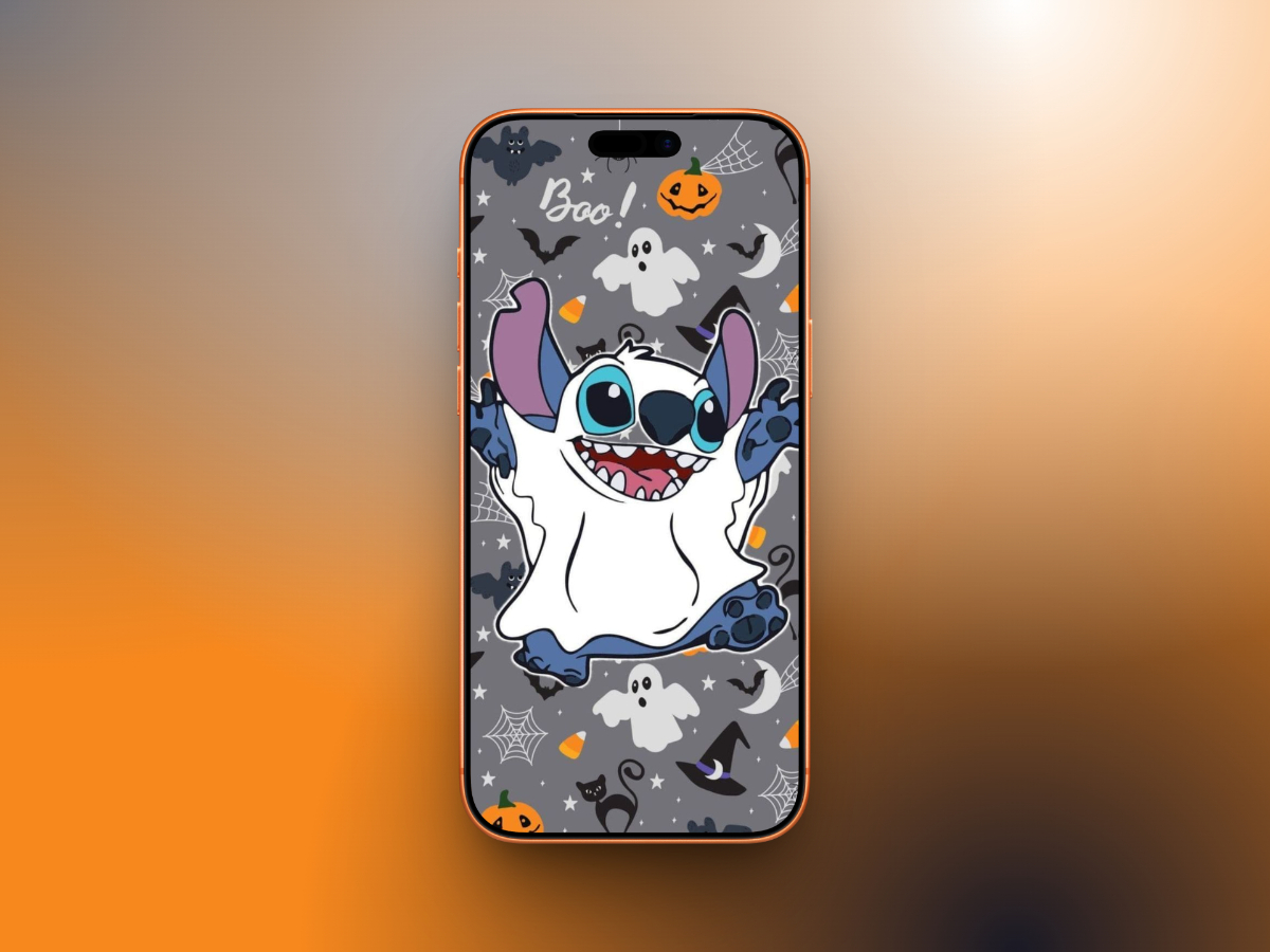 Stitch as halloween ghost