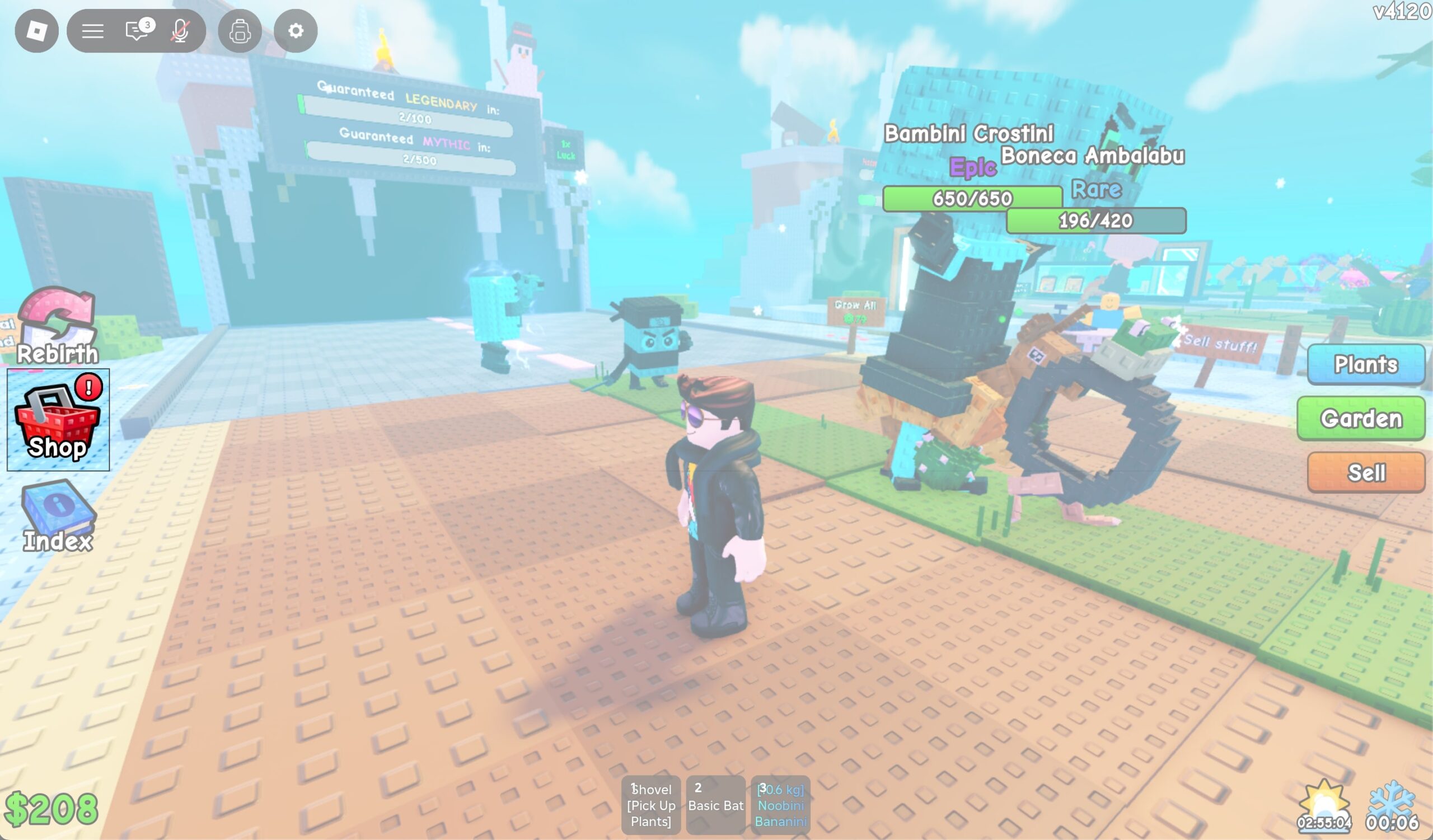 Tap the red shop icon on the left