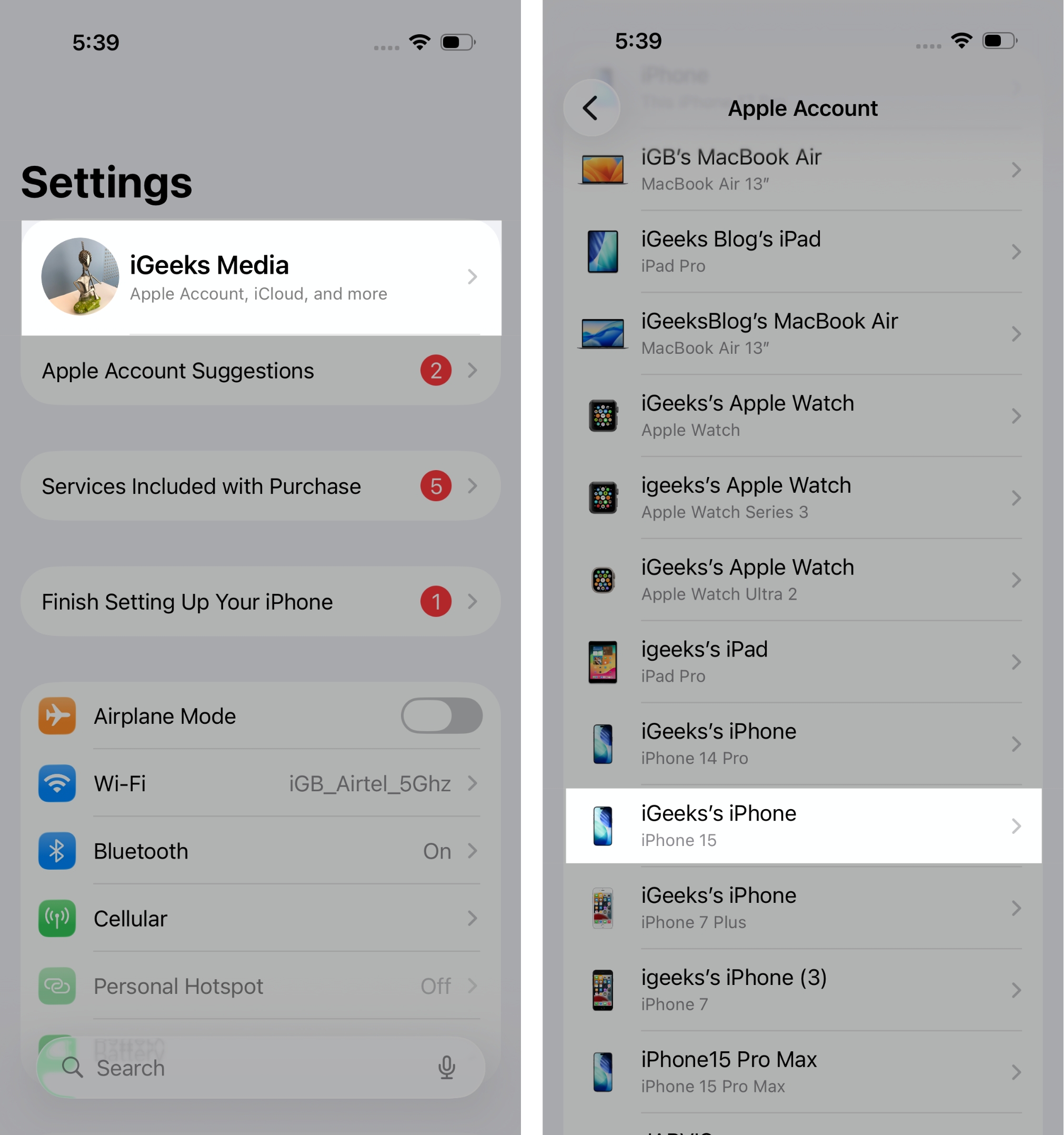 Through Another Apple Device