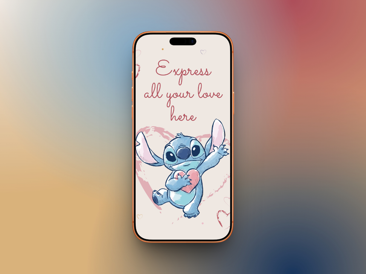 Valentines day stitch love wallpaper