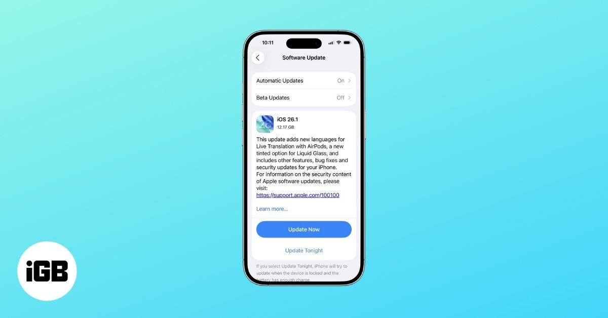 iOS 26.1 New Features