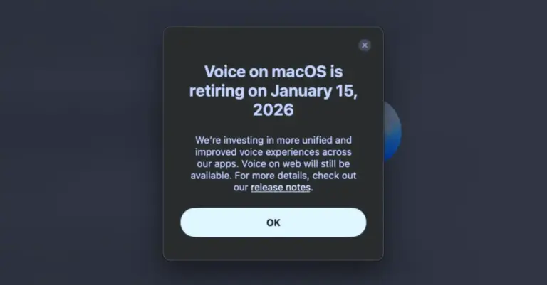 ChatGPT voice on mac is retiring on jan