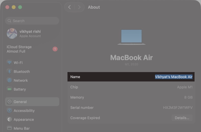 Click Name to Change