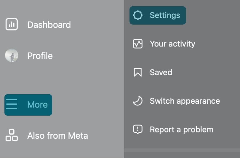 Click the More Button And Select Settings