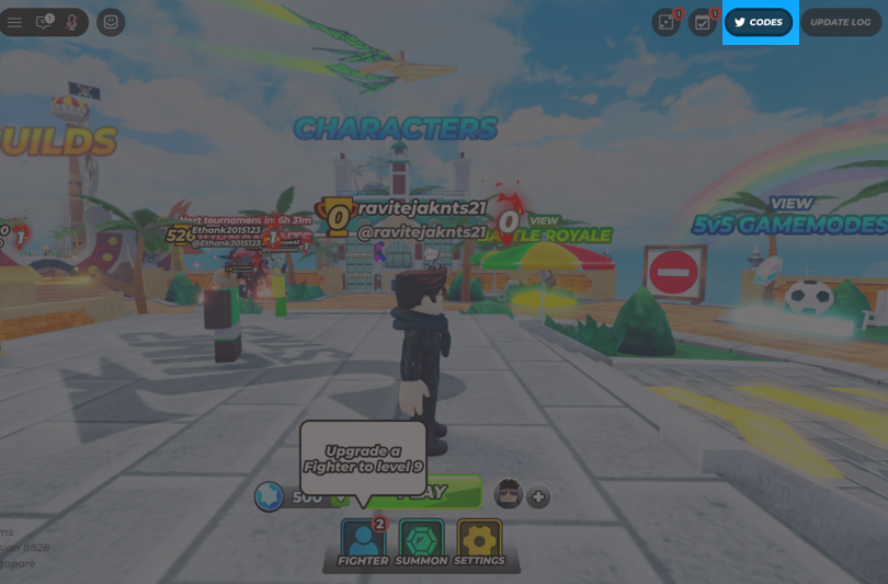 Tap the Codes button