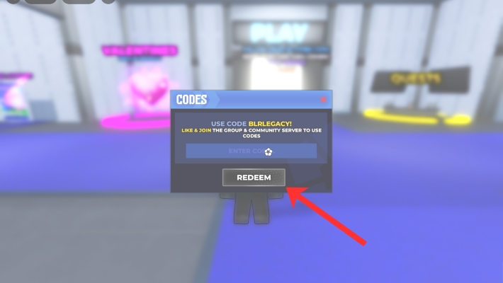 Type the code Click Redeem